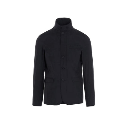 Black Polyester Full-Length Jacket