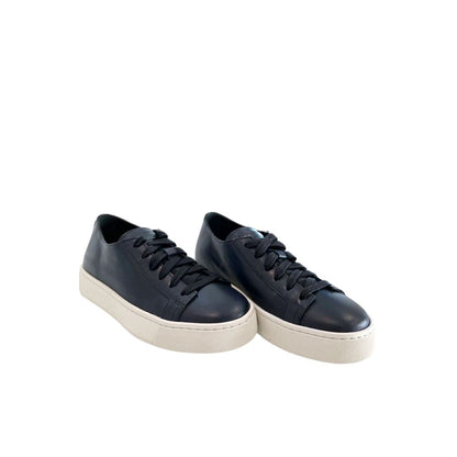 Blue Leather Women Sneaker