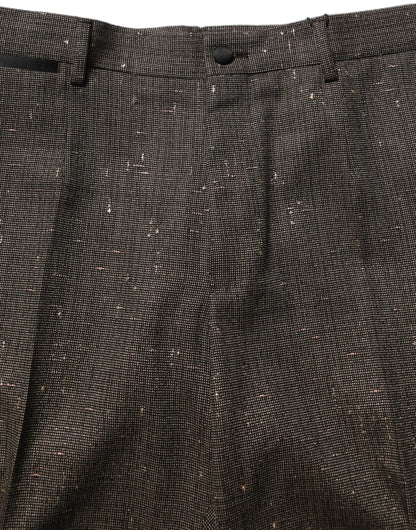 Dark Brown HighWaist Tapered Trouser Pants