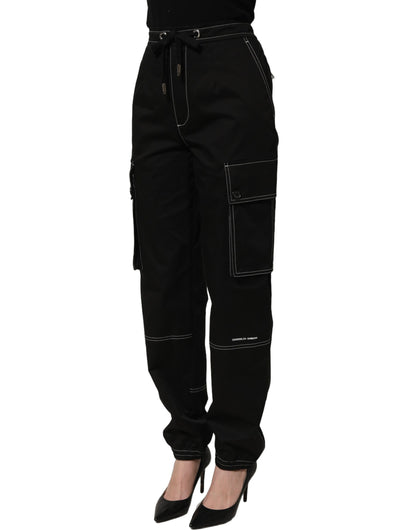 Black Vibe Cargo High Waist Straight Pants