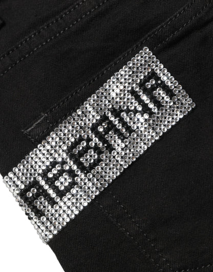 Black Grace Rhinestone HighWaist Denim Jeans