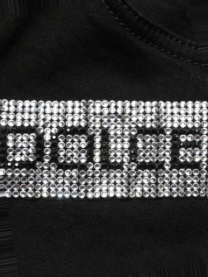 Black Grace Rhinestone HighWaist Denim Jeans