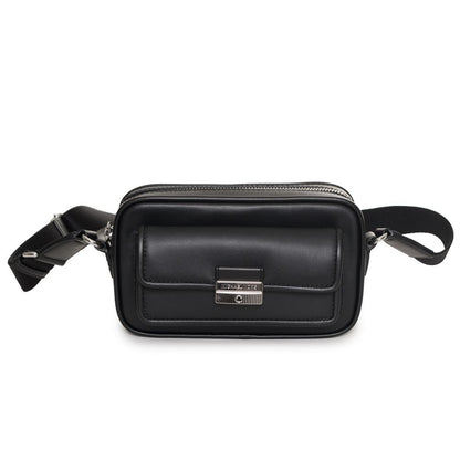 Black Leather Belt Bag
