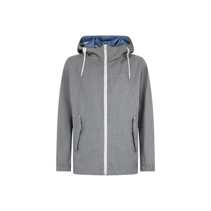 Gray Virgin Wool Shell Jacket