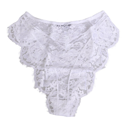 White Floral Lace Low Rise Panty Underwear