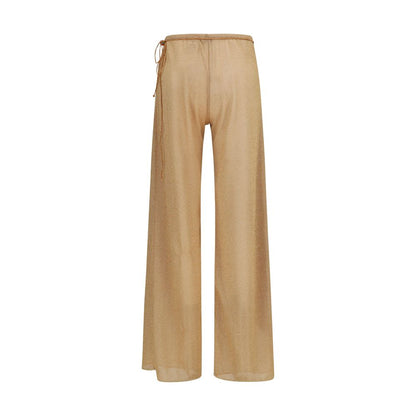 Gold Polyamide Casual Pants