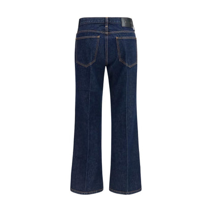 Blue Cotton Flared Jeans