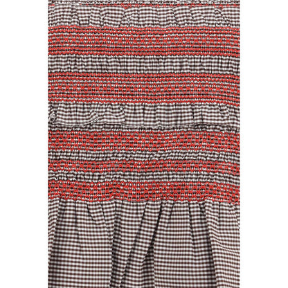Brown Cotton Sleeveles T-Shirt