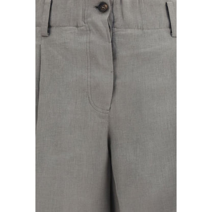 Bicolor Linen Bermuda Shorts