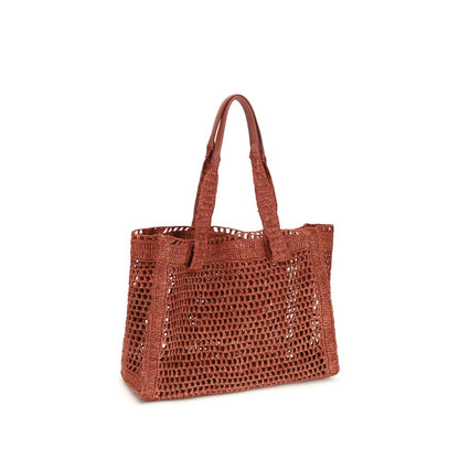 Brown Raffia Shoulder Bag