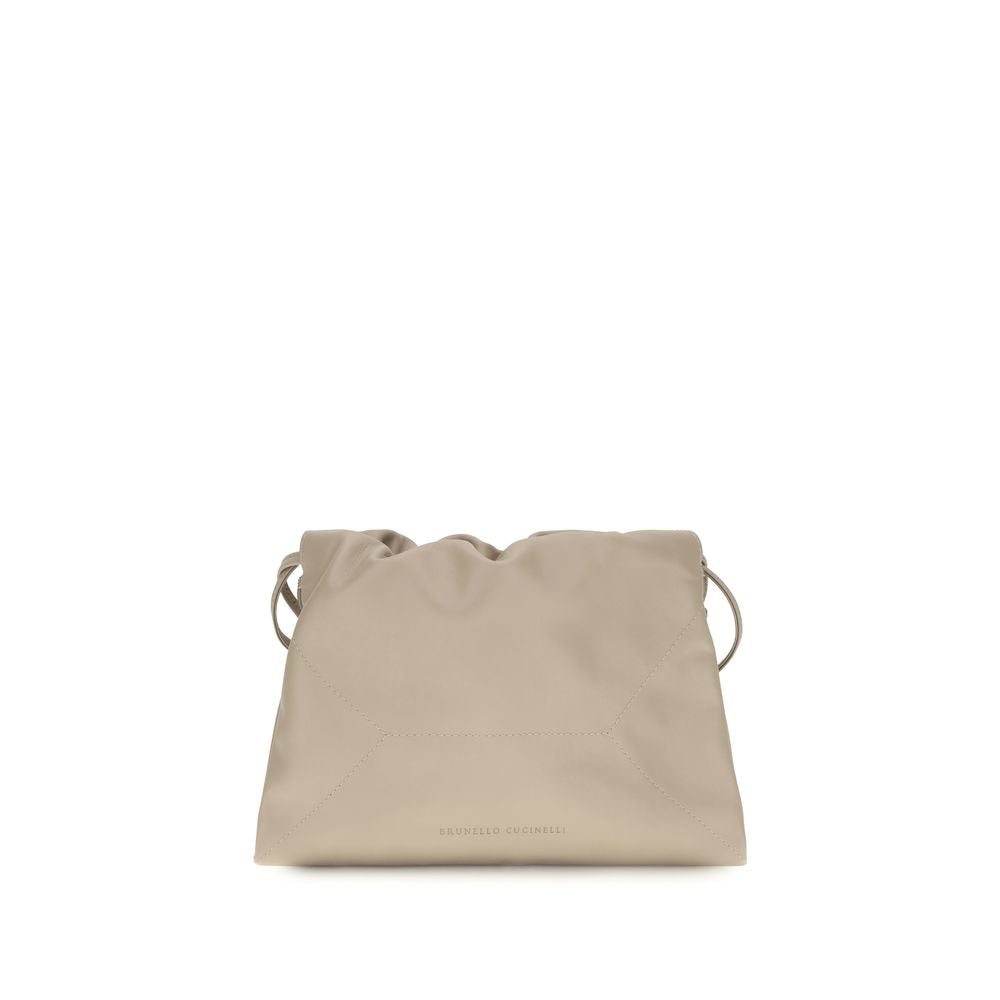 Beige Calf Leather Bos Taurus Clutch Bag