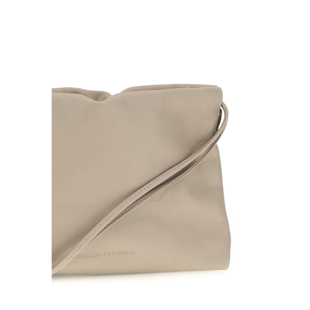 Beige Calf Leather Bos Taurus Clutch Bag