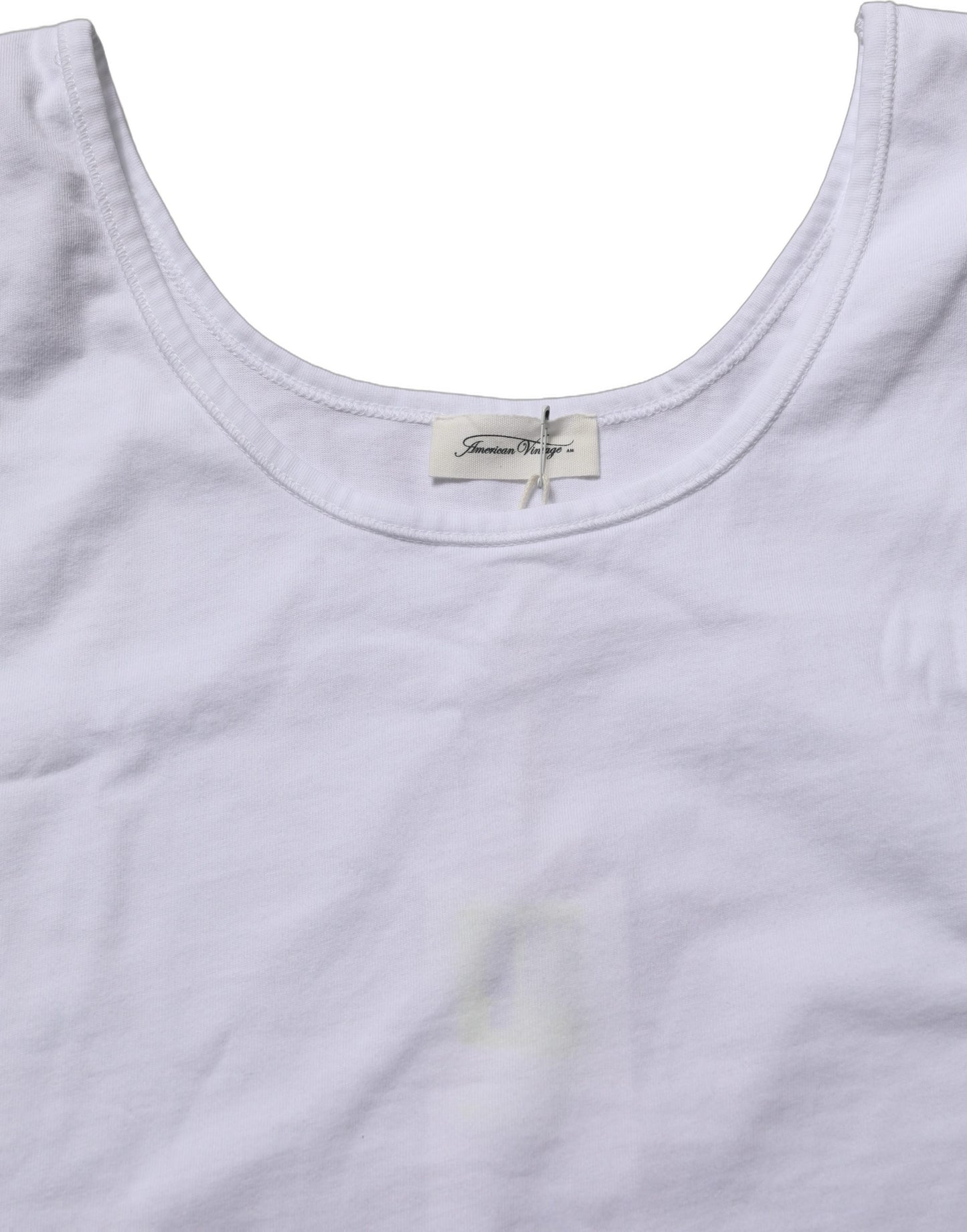 White Cotton Round Neck Sleeveless Tank Top