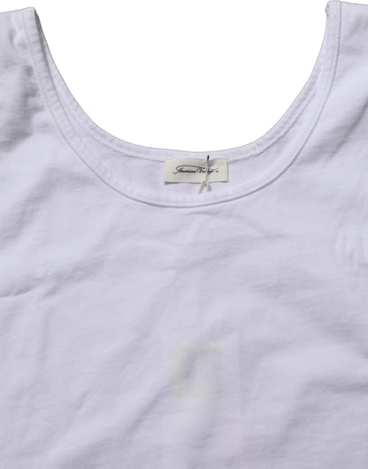 White Cotton Round Neck Sleeveless Tank Top