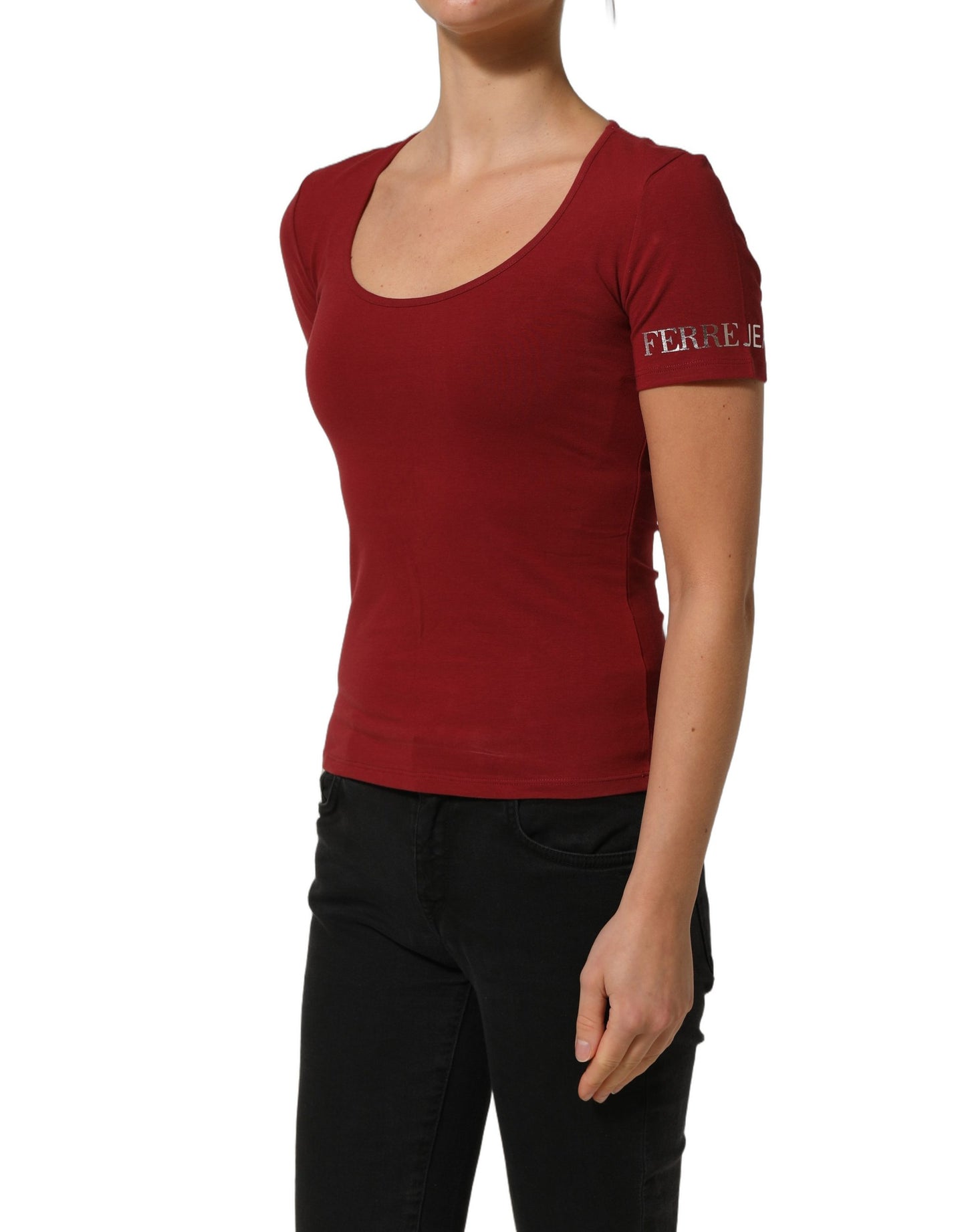 Black Wool Knit Deep V-Neck Long Sleeves Top
