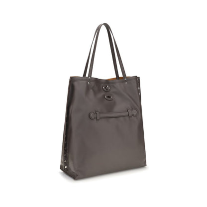 Gray Calf Leather Bos Taurus Shoulder Bag