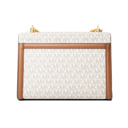 Beige Canvas Shoulder Bag