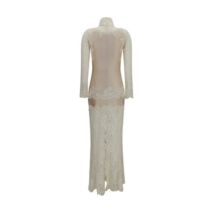 Beige Polyamide Long Dress