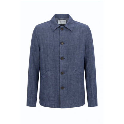 Blue Linen Men's Jacket
