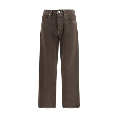 Brown Cotton Relaxed Fit Jeans