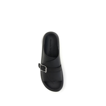 Black Calf Leather Bos Taurus Platform Sandals