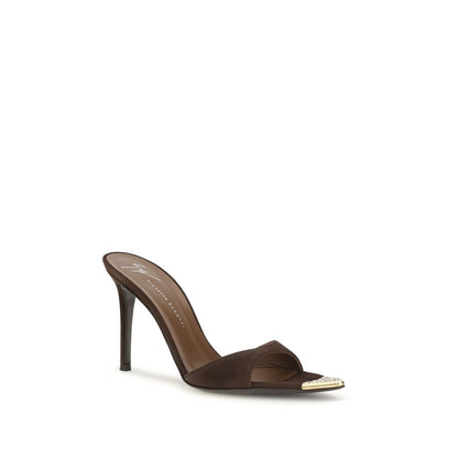 Brown Calf Leather Bos Taurus Stiletto Heel Sandals