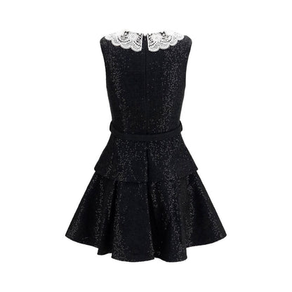 Black Polyester Casual Dress