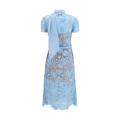Blue Polyester Casual Dress