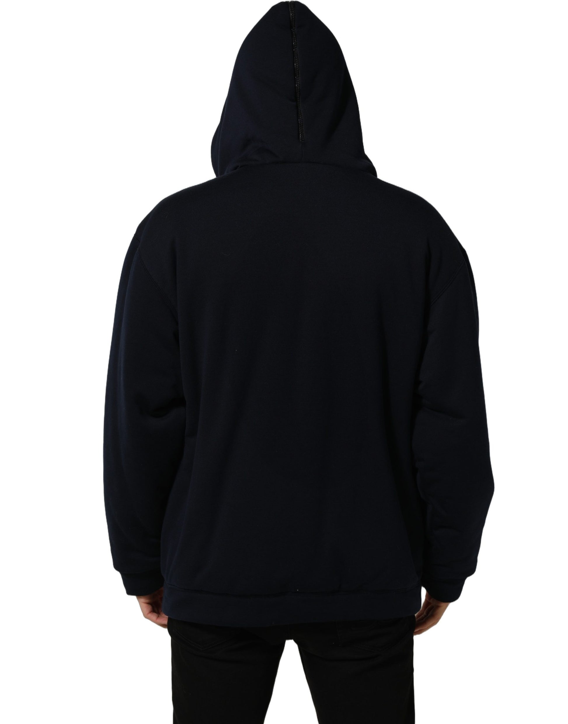 Black Cotton Full Zip Hooded Bomber Jacket