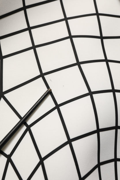 White Black WarpGrid Pattern Hoodie Sweater
