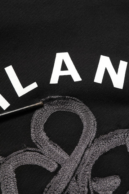 Black Cotton Milano1984 Print Hoodie Sweater