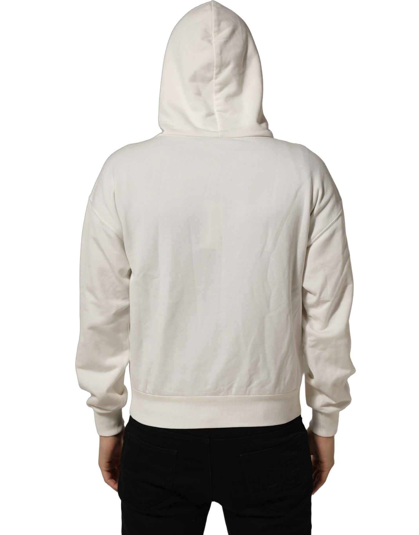 White Logo Hooded PulloverSweatshirt Sweater