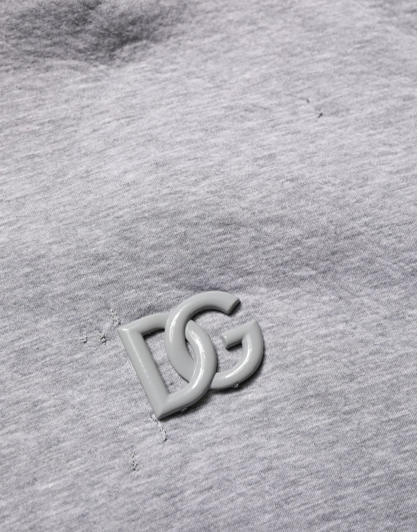 Gray Cotton Logo Hooded Sweatshirt Sweater
