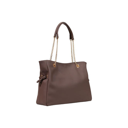 Brown Polyester Handbag