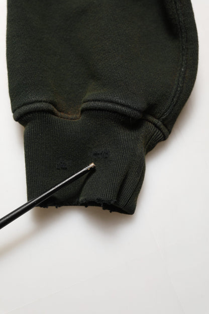 Black Cotton Crew Neck Men Sweatshirt Sweater