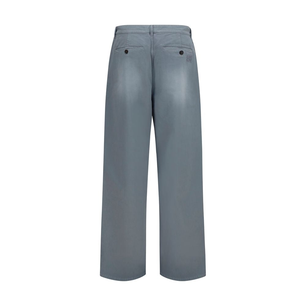 Gray Cotton Casual Pants