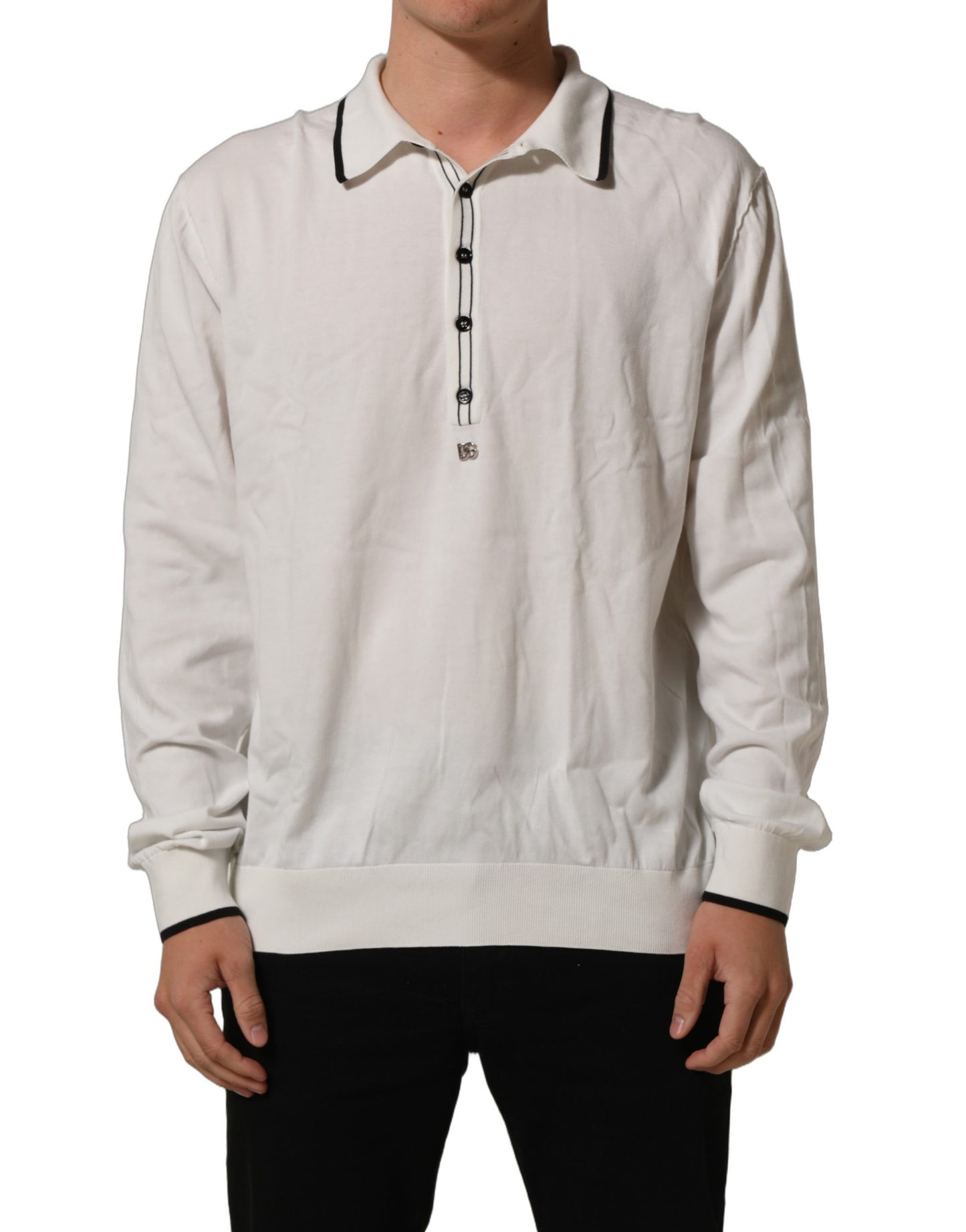 Black Leaf Print Silk Men Crew Neck T-shirt