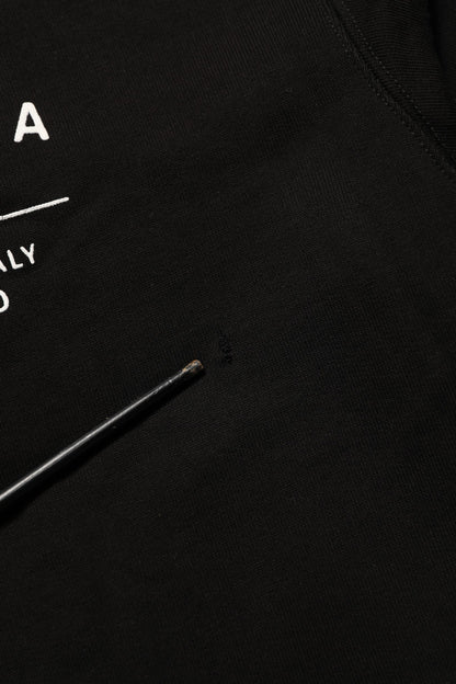 Black Cotton Logo Print Sweatshirt Sweater