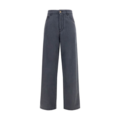Black Cotton Straight-Leg Jeans