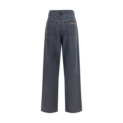 Black Cotton Straight-Leg Jeans