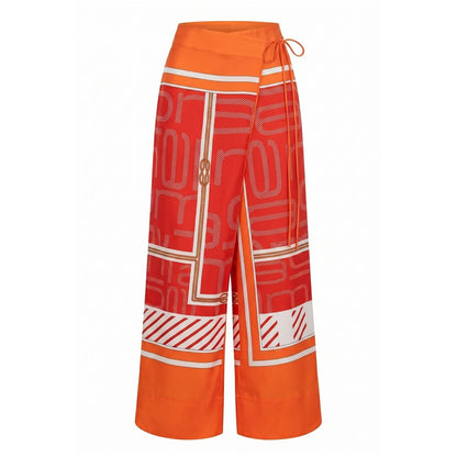 Orange Silk Women's Pant
