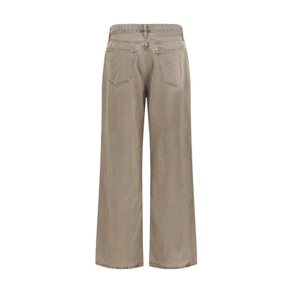 Brown Cotton Casual Pants