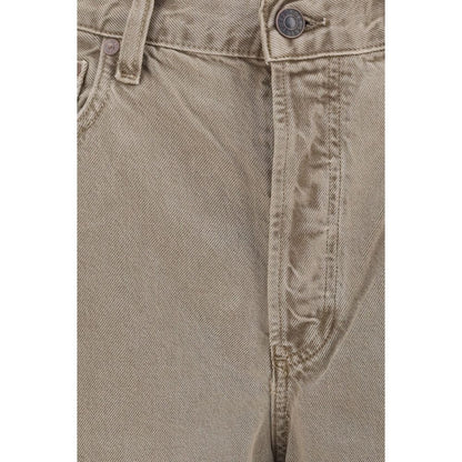 Brown Cotton Casual Pants