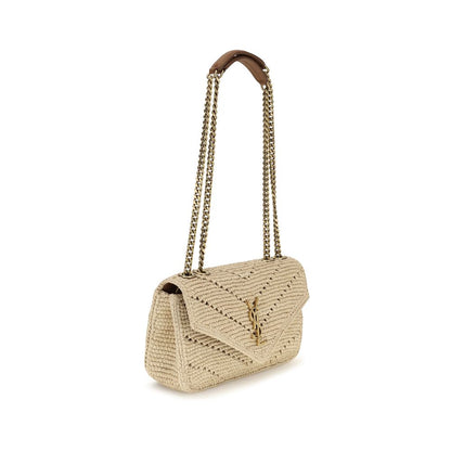 Beige Raffia Shoulder Bag