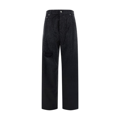 Black Cotton Casual Pants