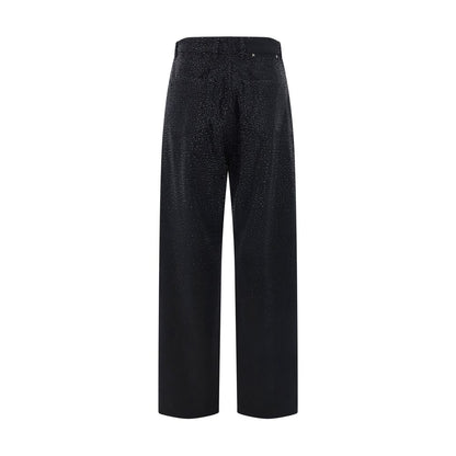 Black Cotton Casual Pants