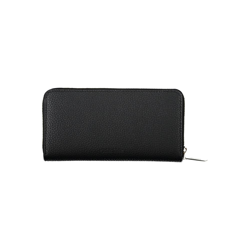 Black Polyester Womens Wallet