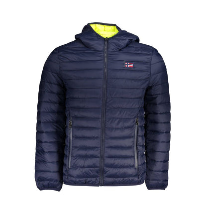 Blue Poliamide Men's Jacket