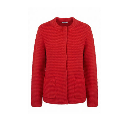 Red Cotton Women's Cardigan