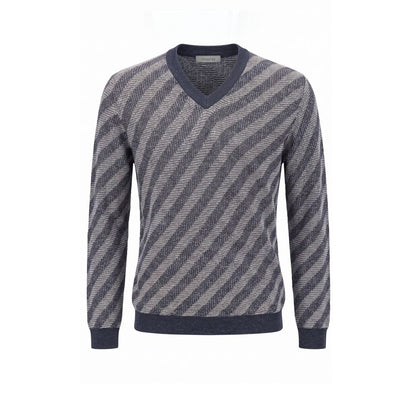 Blue Linen Men Sweater